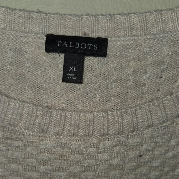 Talbots Beige Textured Knit Pullover - Picture 2 of 3